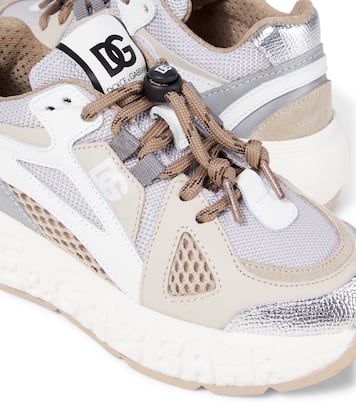 Zapatillas DG de piel con malla | Dolce&Gabbana Kids