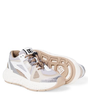 Zapatillas DG de piel con malla | Dolce&Gabbana Kids