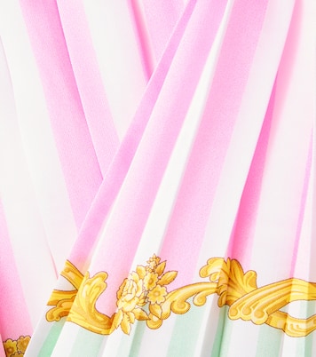Falda de sarga plisada a rayas | Versace Kids