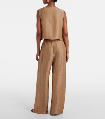 Pantalon ample Stella en lin mélangé à sequins | Leset