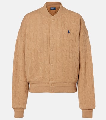 Cable-knit wool and cashmere bomber jacket | Polo Ralph Lauren
