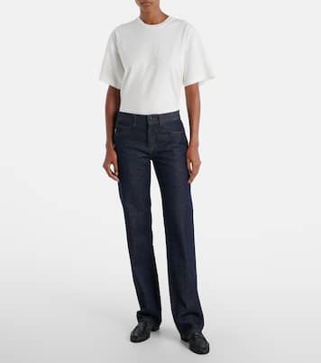 Carlyl mid-rise straight jeans | The Row