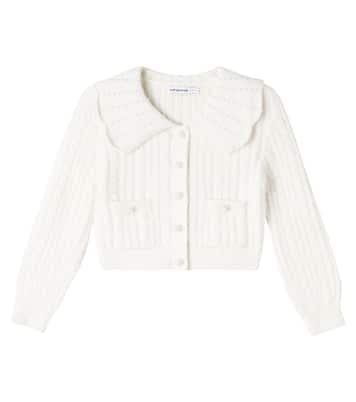 Embellished cable-knit cardigan | Self-Portrait Kids