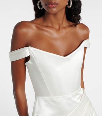 Bridal cotton and silk satin bustier dress | Alex Perry
