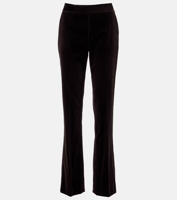 Cotton-blend velvet straight pants | Ralph Lauren Collection