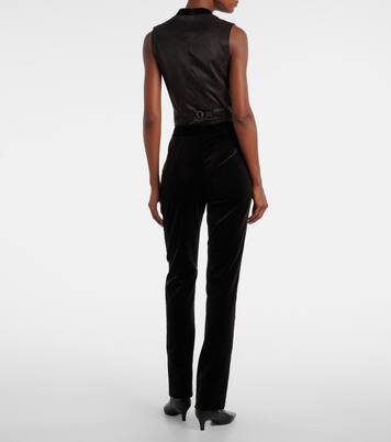Cotton-blend velvet straight pants | Ralph Lauren Collection