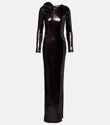 Floral-appliqué sequined gown | Rodarte