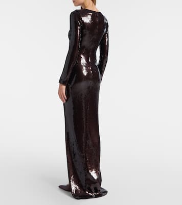 Floral-appliqué sequined gown | Rodarte