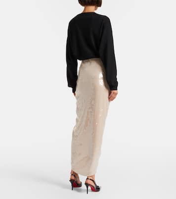 Rositana floral-appliqué sequined wrap skirt | Rotate