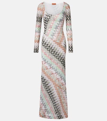 Zigzag lamé maxi dress | Missoni