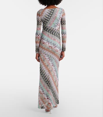 Zigzag lamé maxi dress | Missoni
