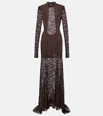 Open-back floral lace  gown | Rotate