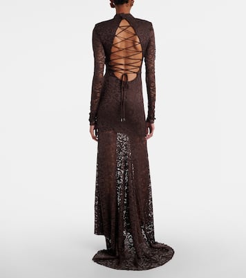 Open-back floral lace  gown | Rotate