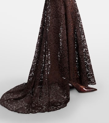 Open-back floral lace  gown | Rotate