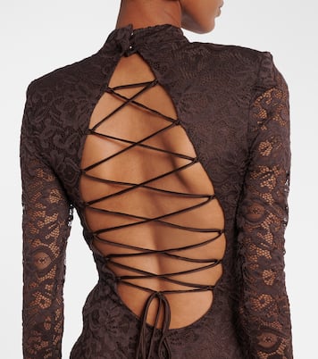 Open-back floral lace  gown | Rotate