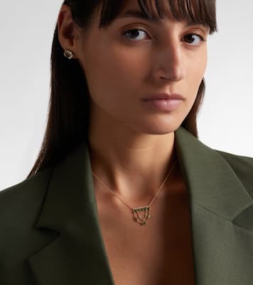 Halskette aus 18kt Gelbgold mit Diamanten und Smaragden | Shay Jewelry