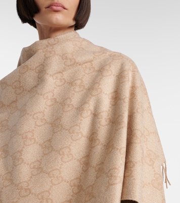 Capa de lamé en mezcla de cachemir con GG | Gucci