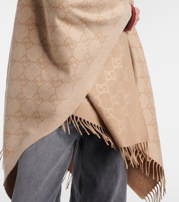 Capa de lamé en mezcla de cachemir con GG | Gucci