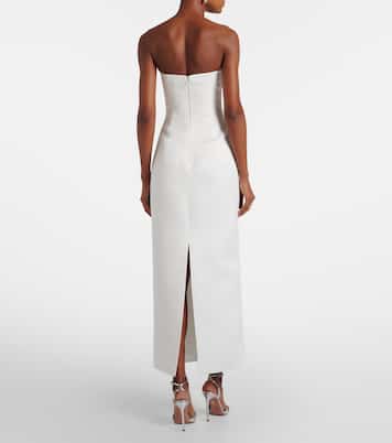 Rayna floral-appliqué bustier dress | Leo Lin