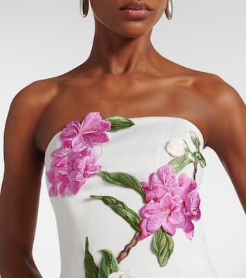 Rayna floral-appliqué bustier dress | Leo Lin