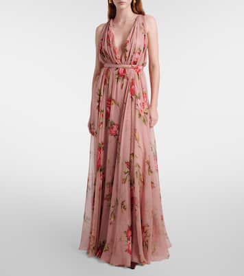 Floral silk chiffon gown | Dolce&Gabbana