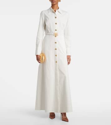 Belted cotton poplin shirt dress | Oscar de la Renta
