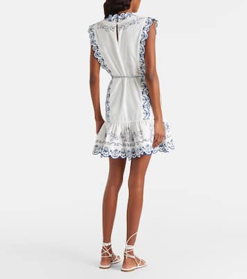 Vestido corto Leela de algodón bordado | Alémais