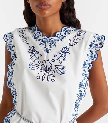 Vestido corto Leela de algodón bordado | Alémais