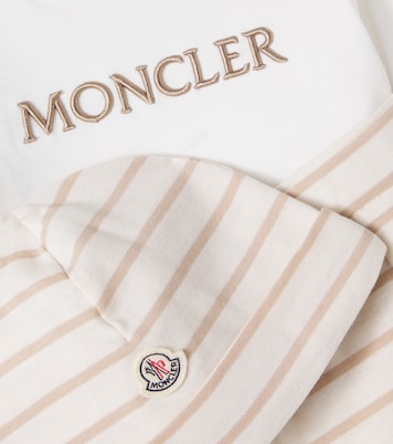Baby cotton top, pants, and beanie set | Moncler Enfant