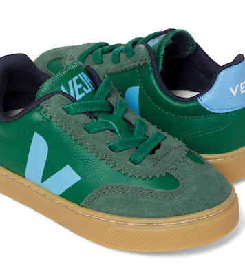 Volley suede-trimmed leather sneakers | Veja Kids