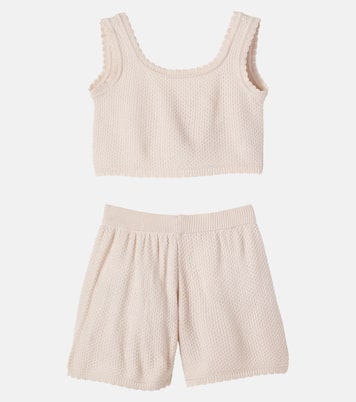 Embroidered cotton-blend top and shorts set | Pepita&Me