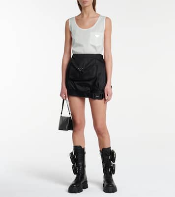 Tank top de sarga con logo | Prada
