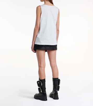 Tank top de sarga con logo | Prada