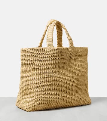 Cabas Medium en raphia à logo | Prada