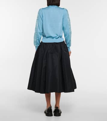 Tulle-trimmed silk cardigan | Noir Kei Ninomiya