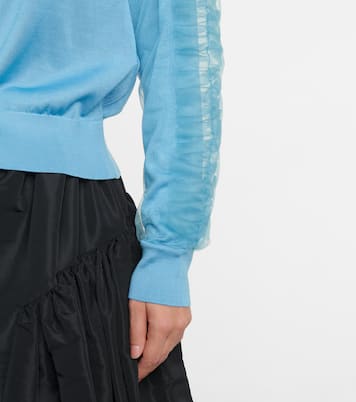 Tulle-trimmed silk cardigan | Noir Kei Ninomiya