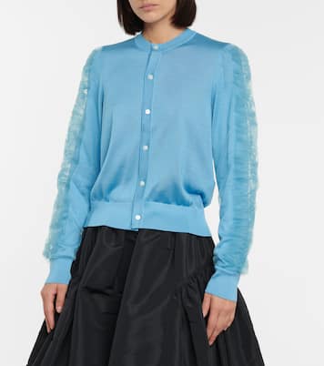 Tulle-trimmed silk cardigan | Noir Kei Ninomiya