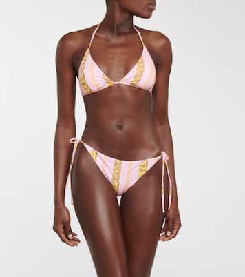 Chain-print bikini bottoms | Versace