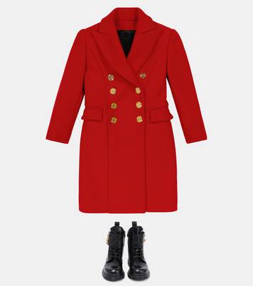 Wool-blend coat | Balmain Kids