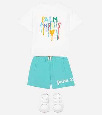 Logo cotton shorts | Palm Angels Kids