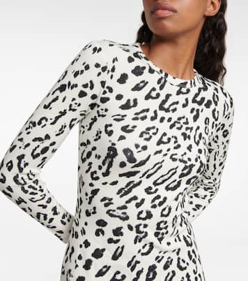 Leopard-print wool-blend maxi dress | Polo Ralph Lauren