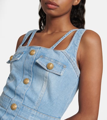 Embellished denim minidress | Balmain