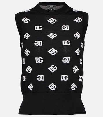 Top de lana y seda con logo | Dolce&Gabbana