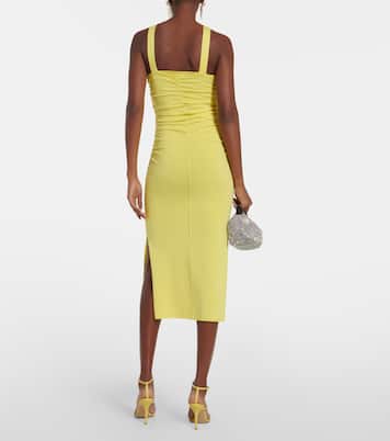 Darya ruched ribbed-knit midi dress | Simkhai