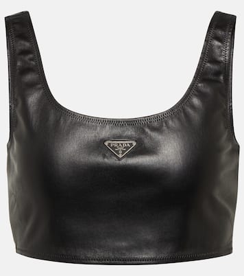 Cropped-Top aus Leder | Prada