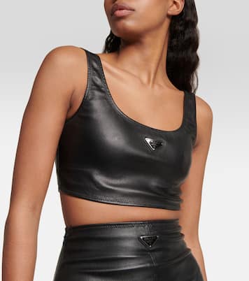 Cropped-Top aus Leder | Prada