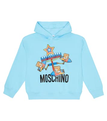 Felpa in cotone con cappuccio e orsetto | Moschino Kids