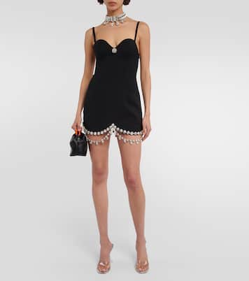 Crystal-embellished wool minidress | Area