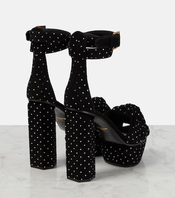 Ava embellished suede platform sandals | Balmain