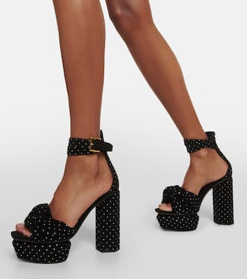 Ava embellished suede platform sandals | Balmain